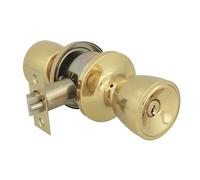 Amig - Poignée de Porte d'Entrée | Ensemble de Poignées en Forme de Coupe | Système Anti-Carte | Laiton | Serrure d'Entrée 60/70mm | Clé et Verrou | Portes en Bois | Serrure à Bec-de-Cane Carré | Poli