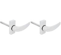 Amig - Poignée de porte d'intérieur avec Rosace | Pognée Modèle Delta | 121 x 72 mm | Élégant et Simple | Taille du carré 8 mm | Poignée Ergonomique | Aluminium Blanc (Lot de 2)