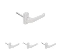 Amig - Poignée de porte d'intérieur avec Rosace | Pognée Modèle Epsilon | 132 x 70 mm | Élégant et Simple | Taille du carré 8 mm | Poignée Ergonomique | Aluminium Blanc (Lot de 4)