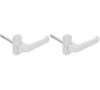 Amig - Poignée de porte d'intérieur avec Rosace | Pognée Modèle Epsilon | 132 x 70 mm | Élégant et Simple | Taille du carré 8 mm | Poignée Ergonomique | Aluminium Blanc (Lot de 2)