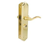 Amig - Poignée de porte Droite Mod. ALFA avec Béquille Mod. 46 - Acier Laitonné - 255 x 48 mm - Carré de 8 mm - Incl. 2 clés - Pour portes de 35 à 45 mm - Doré