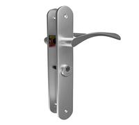 Amig - Poignée de porte Droite Mod. ISHI avec Béquille Mod. 46 - Acier Nickel Brossé - 240 x 45 mm - Carré de 8 mm - Incl. 2 clés - Pour portes de 35 à 45 mm - Argent mat