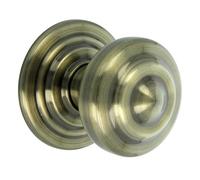 Amig - Poignée de porte en laiton | Base en acier | Diamètre de la poignée 70 mm | Comprend vis et écrou de fixation | Idéal pour les portes d'entrée | Finition: Cuir