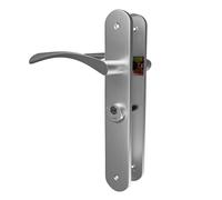 Amig - Poignée de porte Gauche Mod. ISHI avec Béquille Mod. 46 - Acier Nickel Brossé - 240 x 45 mm - Carré de 8 mm - Incl. 2 clés - Pour portes de 35 à 45 mm - Argent mat