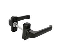 Amig - Set de Poignées de porte d'intérieur avec Rosace | Pognée Modèle Epsilon | 132 x 70 mm | Élégant et Simple | Taille du carré 8 mm | Poignée Ergonomique | Aluminium Noir