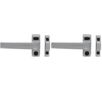 Amig - Poignée de verrouillage pour portes et fenêtres Mod. Gamma | 122 x 70 mm | Rosace | Gauche | Portes et fenêtres intérieures | Sans équerre | Aluminium argenté (Lot de 2)