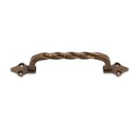 Amig - Poignée - Modèle 1002 - Fabriquée en acier - Quincaillerie rustique - 130 mm - Sans plaque - Vis incluses - Finition : Cuir