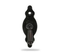 Amig - Poignée Verticale - Modèle 1005 - Acier - Quincaillerie Rustique - 28 x 80 mm - Avec Plaque Pointillée - Finition : Noir