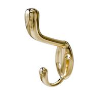 Amig - Porte-manteau mural - 95 x 52 x 30 mm - Support couleur Doré Brossé - Fabriqué en Zamak. Mod. CS32