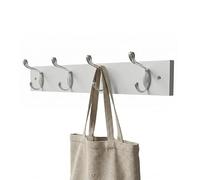Amig - Porte-manteau mural multiple - 450 x 70 x 75 mm - Support couleur Blanc/nickel Satiné - Fabriqué en BOIS + ZAMAK. Mod. CM37
