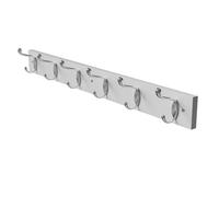 Amig - Porte-manteau mural multiple - 680 x 70 x 75 mm - Support couleur Blanc/nickel Satiné - Fabriqué en BOIS + ZAMAK. Mod. CM37