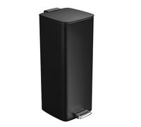 Amig - Poubelle à pédale 30 litres Mod. Artvin - Couleur noire - Ouverture hygiénique sans contact - 27 x 36 x 65 cm - Acier inoxydable laqué - Poubelle de cuisine avec couvercle hermétique