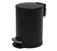 Amig - Poubelle de salle de bain à pédale 3 litres Mod. Tacto - Couleur noire - Ouverture hygiénique sans contact - Ø16,8 x 25,5 cm - Acier inoxydable laqué