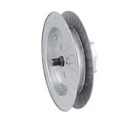 Amig - Poulie à disque métallique en acier zingué pour axes de volets roulants, pour rubans de 22 mm, tubes de 57 mm et axe frisé de Ø60 mm, diamètre Ø160 mm, argenté