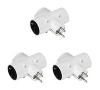 Amig - Prise d'alimentation Type Schuko 3 Voies Mod.3208 avec Prise de Terre pour connecter des appareils électriques | Adaptateur Mural Triple Horizontal | Tension Max 250 V | Ampérage Max : 10/16 A
