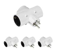 Amig - Prise d'alimentation Type Schuko 3 Voies Mod.3208 avec Prise de Terre pour connecter des appareils électriques | Adaptateur Mural Triple Horizontal | Tension Max 250 V | Ampérage Max : 10/16 A
