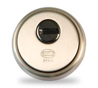 Amig - Protège-cylindre de sécurité Mod. 31 - Laiton - Argenté - Anneau extérieur creux - Ø65 mm - Avec plaque anti-perçage - Avec vis et support - Pour cylindre Europrofil EN1303