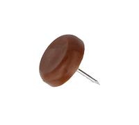 Amig - Protège-Pied en Bois | Mod. 75 | Ø 16 mm | avec Clou et Couvercle en Plastique | Recommandé pour Le grès et Le Bois | Protège Le Sol Contre Les Rayures | Polypropylène Marron
