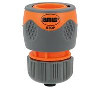 Amig - Raccord Rapide Pour Tuyau 1/2" | Avec Système D'Emboîtement Rapide | Fonction D'Arrêt De Sécurité | Plastique Abs Et Caoutchouc | Orange Et Gris