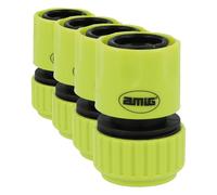 Amig - Raccord Rapide Pour Tuyau 3/4" | Avec Système D'Emboîtement Rapide | Connexion Rapide Et Facile Pour Tuyaux D'Arrosage | Plastique Abs | Vert Pistache (Lot de 4)