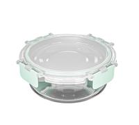 Amig - Récipient rond hermétique pour aliments - Capacité : 400 ml - 130 x 130 x 52 mm - Contenant en verre pour micro-ondes, four, congélateur et lave-vaisselle - Couleur verte