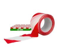 Amig - Ruban de Balisage - Pack de 15 Rouleaux - Non Adhésif - Polyéthylène Basse Densité (LDPE) - 70 mm x 24 x 200 m - Ruban Jaune et Noir