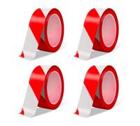 Amig - Lot de 4 Rubans de marquage | Polyéthylène basse densité LDPE | 4 Rubans de 200 m de longueur x 70 mm de largeur | Ensemble de Rubans de signalisation pour délimiter des zones | Rouge et blanc