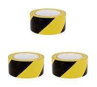 Amig Ruban de balisage pour délimiter les zones de couleur jaune et noire - 70 mm x 200 m - De balisage à lacets - Signalisation d'avertissement, Paquet de 3