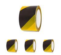 Amig Ruban de marquage de zone jaune et noir - 70 mm x 200 m, ruban de marquage d'avertissement pour délimiter les espaces et les avertissements (Lot de 4)
