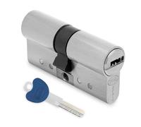 Amig - Serrure à cylindre de sécurité - Offre une protection anti-perçage et anti-bumping - Mesure : 80 mm (30-50) - Chromé mat - Fabriqué en laiton - Matériau résistant et durable