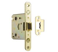 Amig - Serrure à encastrer d’entrée - 50 mm - Acier - Doré - Avec pêne réversible - Pour portes intérieures de salles de bains, cuisines et chambres