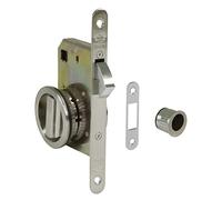 Amig - Serrure à encastrer Mod.611 avec béquille et poignée pour portes coulissantes en bois d'épaisseur 35-40 mm | Entrée : 50 mm | En acier finition chromée mate