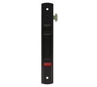 Amig - modèle 3850 Fermeture en aluminium avec serrure à crochet à mortaiser pour fenêtres et portes coulissantes, finition en noir, dimensions : 174 x 29 mm