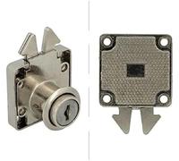Amig - Serrure de Meuble | Acier Nickelé | Compatible Menuiserie Métallique | Installation Facile | Adaptée pour Charnière Décorative et Tiroir, Nickelé, Acier