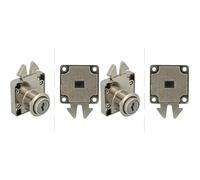 Amig - Serrure de Meuble | Acier Nickelé | Menuiserie Métallique Compatible | Installation Facile | Adaptée pour Charnière Décorative et Tiroir, Nickelé, Acier (Lot de 2)