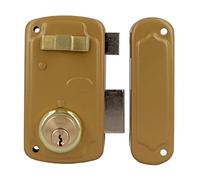 Amig - Serrure Émaillée 75U-60 Droite | Cylindre à Bouton 35mm | Poignée de Porte Extérieure | Pour Portail et Porte Coupe-Feu, Multicolore, 66 x 120 mm, Acier