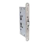 Amig - Serrure homologuée pour portes coupe-feu Mod. 6572 - 65 x 72 mm - Double fouillot et logement pour cylindre - Acier inoxydable mat - Certifiée et sans fonction anti-panique