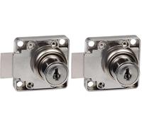 Amig - Serrure renforcée pour portes de meubles Mod.7 + 2 clés Mod.371 | Pour armoires de maison ou de bureau | En acier nickelé | Fermeture à droite | Sûr et facile à installer (Lot de 2)