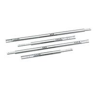 Amig - Set de 2 glissières métalliques Mod.25 en acier galvanisé pour tiroirs de meubles, Extraction partielle, Capacité : 15 Kg/la paire, Argenté, Dimensions : 310 x 17 mm