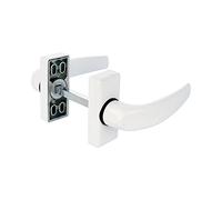 Amig - Set de Poignées de porte d'intérieur avec Rosace | Pognée Modèle Delta | 121 x 72 mm | Élégant et Simple | Taille du carré 8 mm | Poignée Ergonomique | Aluminium Blanc
