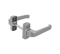 Amig - Set de Poignées de porte d'intérieur avec Rosace | Pognée Modèle Epsilon | 132 x 70 mm | Élégant et Simple | Taille du carré 8 mm | Poignée Ergonomique | Aluminium Argenté