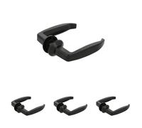 Amig - Set de Poignées de porte d'intérieur | Pognée Modèle 2115 | 105 x 40 mm | Élégant et Simple | Taille du carré 8 mm | Poignée Ergonomique | Aluminium Noir (Lot de 4)