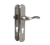 Amig - Set de Poignées sur Plaque d'Acier pour Porte | Mod. LENA | 238 x 40 mm | 85 mm | Chrome mat | Ensemble de poignée | Design Élegant et Simple | Pour porte