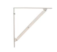 Amig - Support étagère murale pliable en acier, 400x400 mm | Installation facile | Robuste 80kg, Blanc, Métal | Idéal pour cuisine et salle de bain