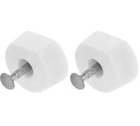 Amig - Support | Forme ronde | Ø 15 x 7 x 19 mm | 8 pièces | Idéal pour le maintien des étagères d'armoire, de vitrines ou d'étagères | Fixation facile par vis | Plastique blanc (Lot de 2)