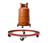Amig - Support pour Bouteilles de Butane | Plateforme de Transport en Acier | Diamètre : Ø31 cm | avec 4 roulettes pivotantes | Charge maximale : 30 kg