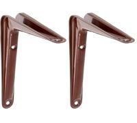 Amig - Support pour Étagère Murale - Équerre en Acier - 250x125 mm - Couleur Marron - Résistant jusqu’à 35 Kg - Angle pour Étagères - Support pour Tablettes - Facile à Installer (Lot de 2)