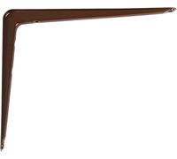 Amig - Support pour Étagère Murale - Équerre en Acier - 250x125 mm - Couleur Marron - Résistant jusqu’à 35 Kg - Angle pour Étagères - Support pour Tablettes - Facile à Installer