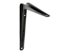 Amig - Support pour Étagère Murale - Équerre en Acier - 300x250 mm - Couleur Noire - Résistant jusqu’à 40 Kg - Angle pour Étagères - Support pour Tablettes - Facile à Installer (Lot de 6)