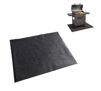Amig - Tapis de Protection pour Barbecue BBQ - Anti-Taches, Imperméable et Antidérapant - Protection du Sol Contre la Graisse, l’Huile et Les Étincelles - 100 x 120 cm - Polyester PVC - Noir